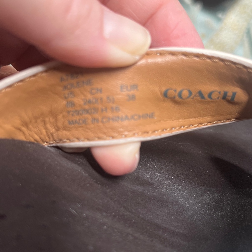 Coach Jolene Women's Flip Flop Brown and Tan Sandals Wedges Size 7.5 - Picture 4 of 14